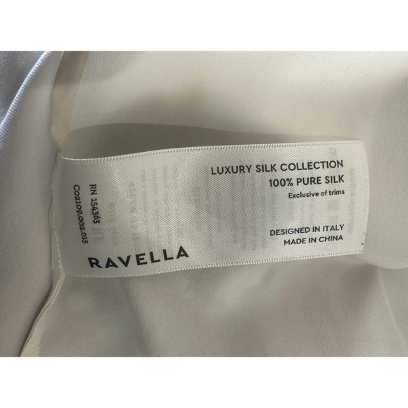 Ravella Luxury Silk Milano Button-Up Blouse LS Pearl White Gold Buttons Small 4 - Picture 14 of 16